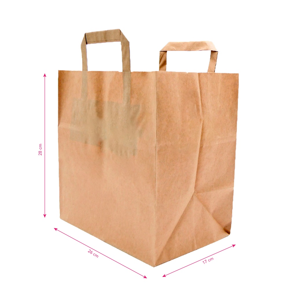 Sac cabas 26x17x28 cm kraft marron 80gr sans impression