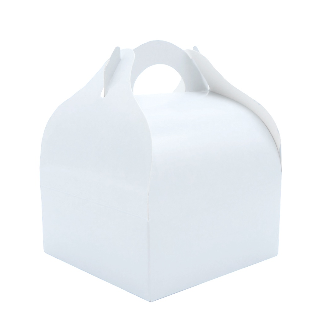 Pastry box with handles 180x160x70 mm white board 