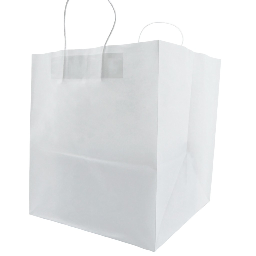 Sac poignées torsadées 32x30x35 cm kraft blanchi