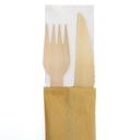 Wooden KIT 3/1 (fork, knife, napkin)