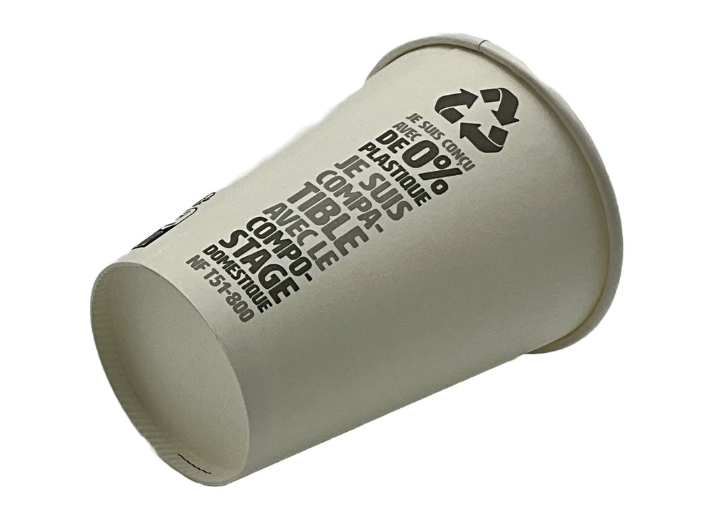 White coffee cup 12OZ - Ø 90 mm wellembal plastic free print 