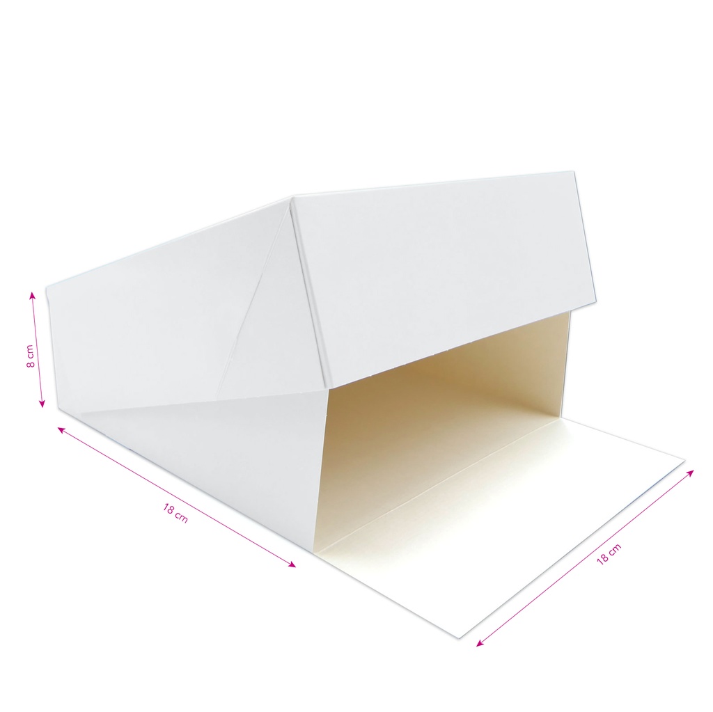 Pastry box 18x18x8 cm white board no print