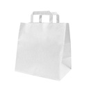 Flat handle bag 32x22x25 cm white kraft triman wellembal