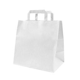[SCAB261725BL80GR] Flat handle bag  26x17x25 cm white kraft 80gr triman 