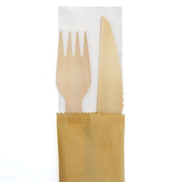 [KIT3EN1BOIS] Wooden KIT 3/1 (fork, knife, napkin)