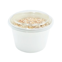 [POTDES210BLANC] Pot à dessert kraft blanchi 210 ml avec couvercle